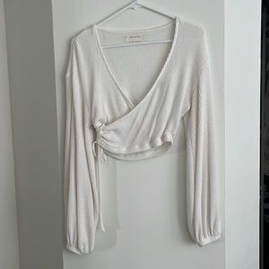 Urban Outfitters Wrap Crop Blouse (Small)